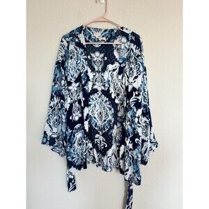 NWOT Haute Hippie Psychedelic Belted Kimono Wrap Kaftan Reversible Robe Large